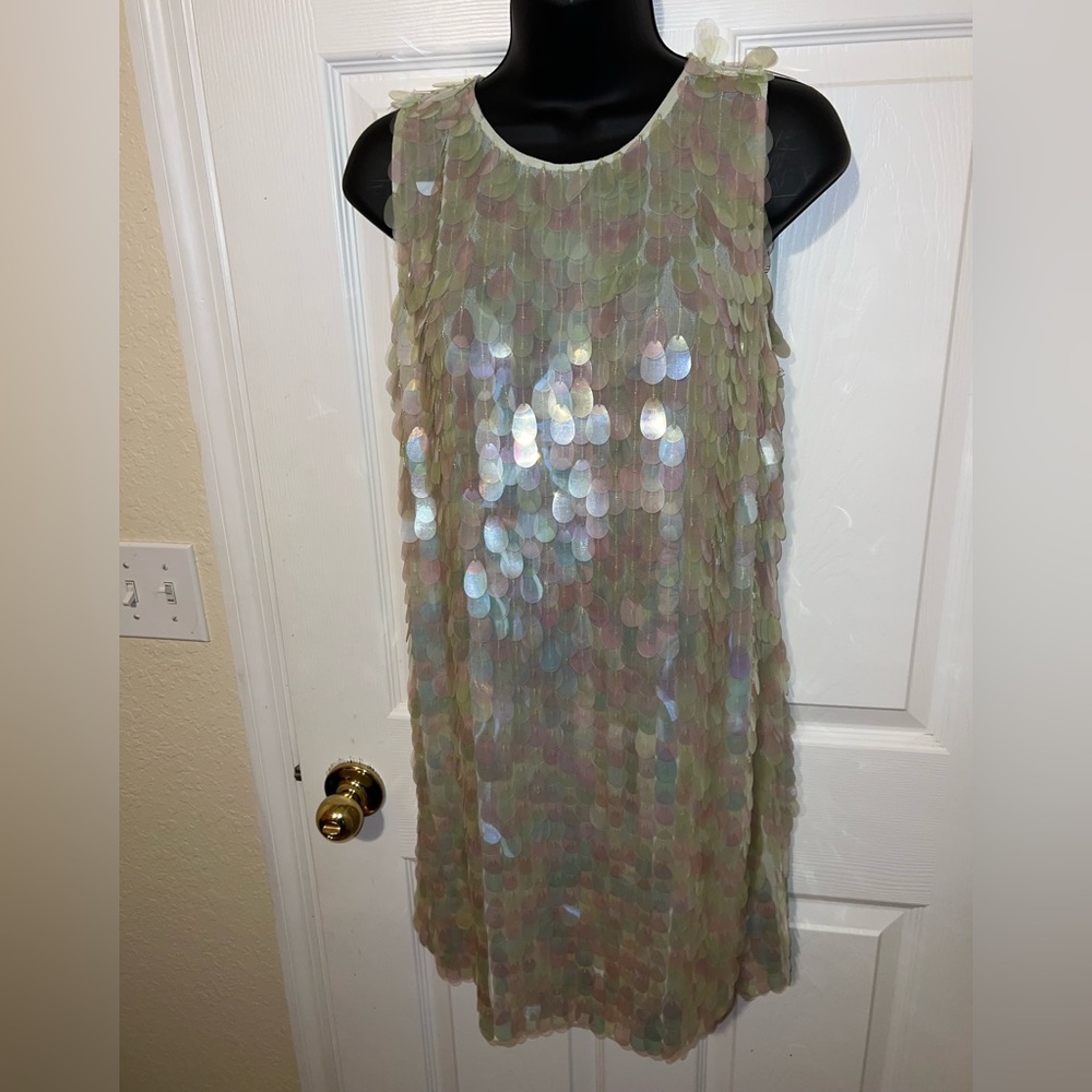 Iridescent disc sequined dress - Picture 6 of 7